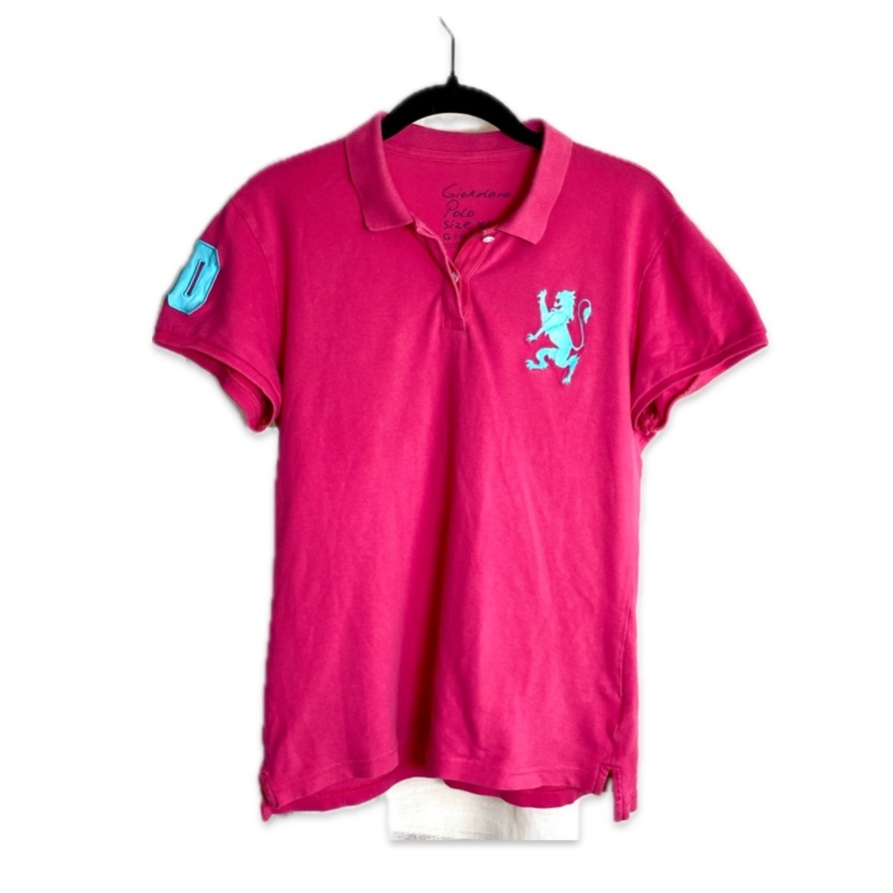 Giordano Polo Pink and Blue Navy & White Stripe Collar XL